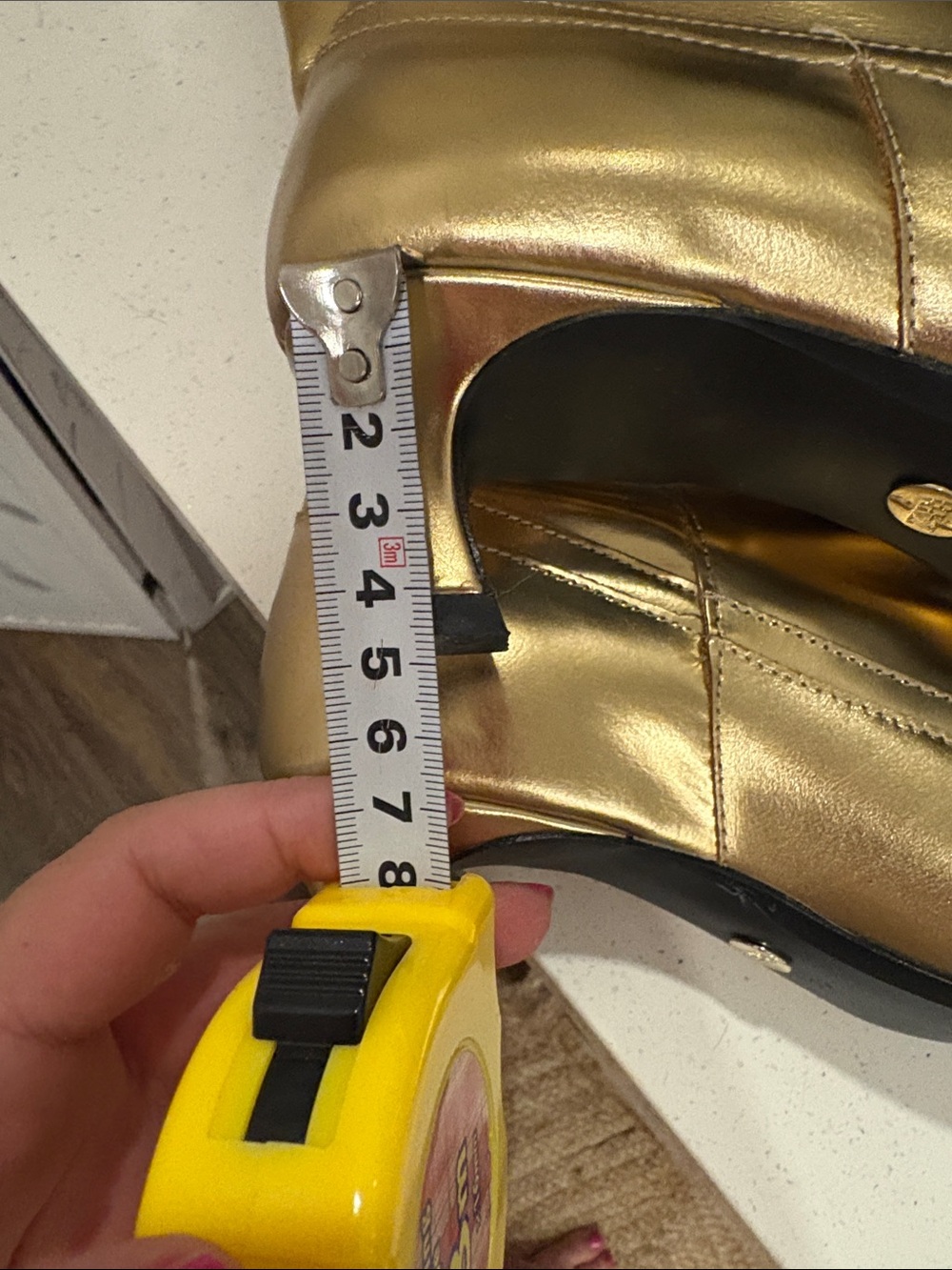 Zara Gold Metallic knee high Pointed Toe leather Boots - Picture 5 of 7